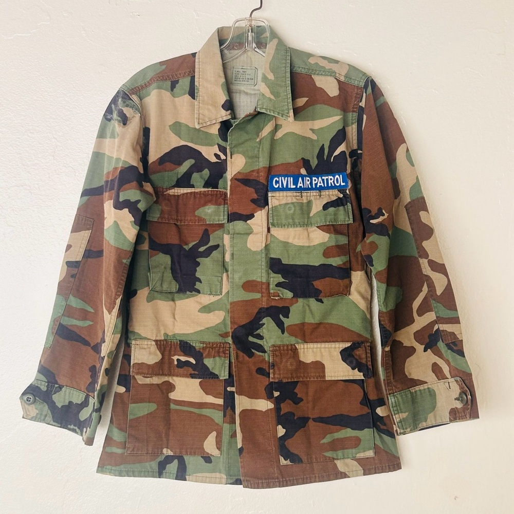 Vintage Civil Aviation Military Camo Jacket Shirt One Size